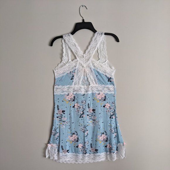 Honeydew Intimates Ahna Chemise Keyhole Lace Back Mint Tea Floral M - Picture 8 of 12